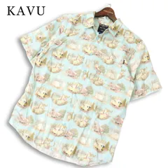 KAVU カブー 【The Jam ザ ジャム】 春夏 カーキャンプ総柄★ 半袖 シャツ Sz.M メンズ アウトドアのサムネイル
