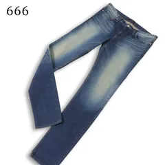 666 トリプルシックス 通年★ ストレッチ USED加工 スキニー デニム パンツ ジーンズ 日本製 Sz.32 メンズのサムネイル