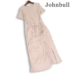 Johnbull ジョンブル 春夏 AW781 コットン&リネン♪ 半袖 ジャージー マキシ丈 ラップ ドレス ワンピース Sz.F レディースのサムネイル