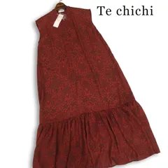 【新品 未使用】 Te chichi テチチ 春夏★ 単色 ボタニカル柄 ノースリーブ マキシ ワンピース Sz.フリー レディースのサムネイル