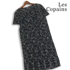 Les Copains レコパン 春夏★ 総柄 イタリア製生地 レーヨン 半袖 ニット ワンピース Sz.42 レディースのサムネイル