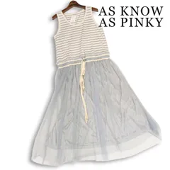 【新品 未使用】 AS KNOW AS PINKY アズノウアズ 春夏★ ノースリーブ チュール ドッキング ワンピース Sz.* レディースのサムネイル