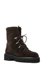 아쿠아탈리아 여성 신발 부츠 레인 부츠 Aquatalia Eva Faux Shearling Cuff Weatherproof Hiker Boot Espresso Sued