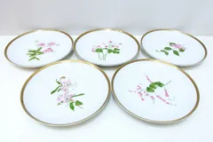 【224733】深川製磁 フカガワセイジ  君島一郎銘　ケーキ皿　金彩　16.0cm皿*5枚セットのサムネイル