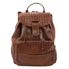 【新着】BOTTEGA VENETA イントレチャート リュックサック レザー ブラウン バックパック ゴールドのサムネイル