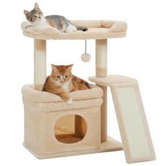 PAWZ Road キャットタワー ミニ 猫タワー 低い 猫ハウス 猫 爪研ぎ タワー シニア猫 高齢猫 ペット おしゃれ スリム 可愛い 猫 ベッド 短足 マンチカン 階段 登りやすい ジャンプの苦手な猫ちゃん 人気 据え置き 省スペース 組立簡単 安定 -のサムネイル