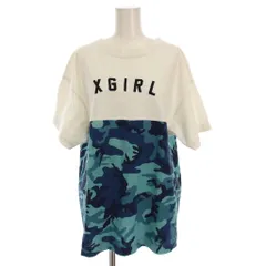 エックスガール x-girl Tシャツ カットソー 迷彩柄 カモフラ 半袖 ONE SIZE 白 ホワイト 青 ブルー 05173310 /YMのサムネイル