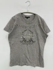 23区 ニジュウサンク Tシャツ/カットソー 40 グレー 無地 前面プリント ミドル丈 半袖 Uネック メンズのサムネイル