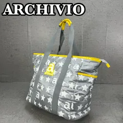 ARCHIVIO　アルチビオ　ゴルフトートバッグ　aロゴワッペン　ホワイトスター総柄　グレーカラーベース　ラウンド　カートのサムネイル