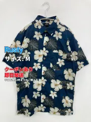Rusty ラスティ シャツ/ブラウス M ネイビー コットン 花柄・ボタニカル柄 その他総柄 ミドル丈 半袖 レギュラーカラー メンズのサムネイル