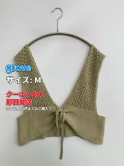 grove グローブ ベスト M カーキ 無地 レース リボン レディースのサムネイル