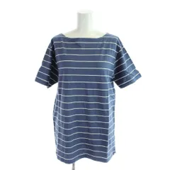 マーガレットハウエル MARGARET HOWELL Tシャツ M 青 ブルー ボーダー柄 半袖 ボートネック /APのサムネイル