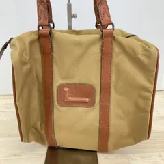 LANCEL/ランセル ボストンバッグ ハンドバッグ ベージュ/ブラウン キャンバス フランス製 MADE IN FRANCE カデナ付き[ON00657]のサムネイル