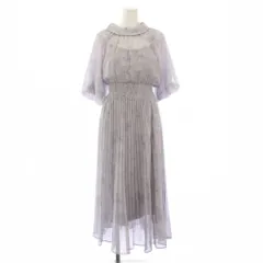 ウィルセレクション WILLSELECTION ワンピース シアー M 紫 ラベンダー 花柄 プリーツ 半袖 /TK ■MAのサムネイル