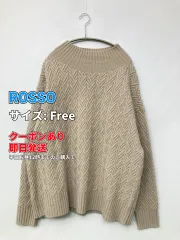ROSSO ロッソ ニット/セーター Free ベージュ ウール・ニット その他総柄 ミドル丈 長袖 クルーネック(丸首) レディースのサムネイル