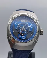 中古超美品 保証書付き ゴリラ Gorilla アウトロー・ドリフト OTN01.0 限定250本 チタン ラバーベルト ブルー文字盤自動巻き メンズ 腕時計のサムネイル