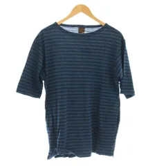 アボンタージ A VONTADE Tシャツ M ネイビー ボーダー柄 半袖 ラウンドネック /JPのサムネイル