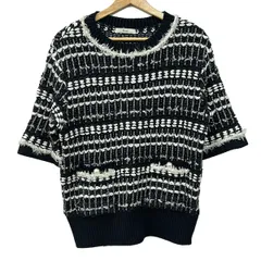 Rene(ルネ) 半袖セーター サイズ36 S レディース美品  - ダークネイビー×白 クルーネックのサムネイル