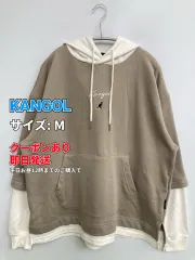 KANGOL カンゴール パーカー M ベージュ コットン スウェット 前面プリント バックプリント ワンポイント ブランドロゴ 刺繍 プルオーバー 長袖 メンズのサムネイル