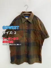GOWEST シャツ/ブラウス 2 ブラウン コットン チェック柄 ミドル丈 半袖 レギュラーカラー メンズのサムネイル