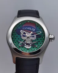 中古 コルム CORUM バブル ギャングスター 08.0001 082.170.20 世界888本限定 ドーム型風防 グリーン文字盤 SS 自動巻き メンズ 腕時計のサムネイル
