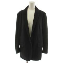 極美品 セオリー POWDER CREPE ノーカラー ジャケット ネイビー 2