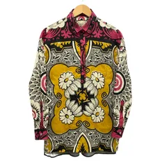 VALENTINO(バレンチノ) 長袖シャツブラウス サイズ46 XL レディース - アイボリー×黒×ピンク 花柄のサムネイル