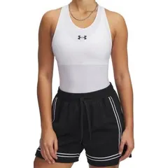 【新品】UNDER　ARMOUR（アンダー アーマー）UAヒートギア コンプレッション タンク インナーシャツ トレーニングウェア レディース・ウィメンズ　ホワイト×ブラック　1389832-001のサムネイル