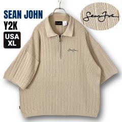 Y2K☆ショーンジョン Sean John☆アクリルコットンニットポロシャツ