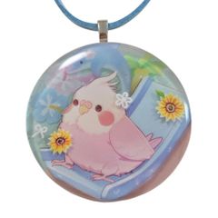 うさぎドライフラワーレジンネックレス パイロットうさぎ レジン