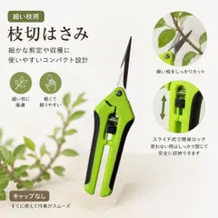 【細い枝用】枝切りばさみ 剪定ばさみ 軽量 コンパクト 園芸ハサミ ロック付きのサムネイル