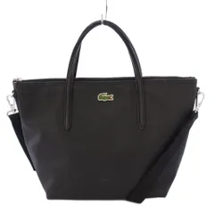 ラコステ LACOSTE L.12.12コンセプトスモールサイズストラップトートバッグ 2WAY ハンドバッグ ショルダーバッグ ワンカラー ロゴ ワンポイント 黒 ブラック NF2550PM /BBのサムネイル