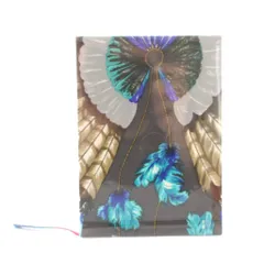 エルメス HERMES ブラジル BRAZIL シルクノートブック ノート 羽柄 箱付き 水色 ライトブルー 茶 ブラウン グレー /YT ■OHのサムネイル