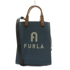 新品 FURLA ヴァーシティスタイル ネイビー トートバッグ 男女兼用
