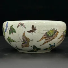 清光緒パステル蝶恋花筆洗 書道具 文房具 工芸品 美術品 置物のサムネイル