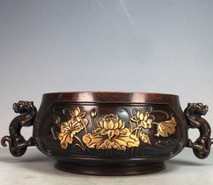 民間仕入れ品 中国清時代景泰蘭香炉の置物 激安骨董品 風水財運AK488