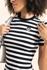 ☆ PATOU ☆ パトゥ PATOU 半袖 コットン ボーダー ストライプ リブTシャツ Sのサムネイル