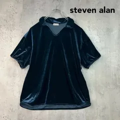 steven alan スティーブンアラン ネイビー ベロア スキッパー ネック プルオーバー 半袖 シャツ カットソー トップス ユナイテッドアローズ 日本製 VELOUR SKIPPER NECK PULLOVER ★ ■◆のサムネイル