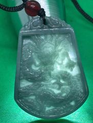 極美品 天然翡翠ヒスイ A商品 藍水龍牌ネックレス4238-5/6