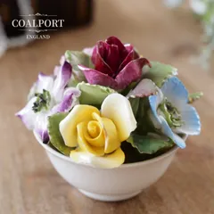英国コールポートCoalport 陶花フラワーアレンジ薔薇小花 ボーンチャイナのサムネイル