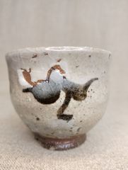 新品未使用】美濃焼 暁山窯 染付飯碗 2個セット（兎文・鳥文）ペア茶碗