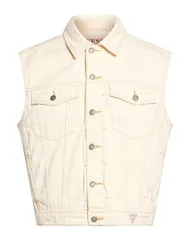 ゲス メンズ アウター ジャケット・ブルゾン デニムブルゾン GUESS Off White オフホワイトのサムネイル