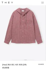 (完売) HEAI シアサッカー ssシーズン CHECK フード シャツ レッド (F)のサムネイル