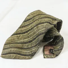im product イッセイミヤケ シルクネクタイ シワ加工 日本製 グリーン系 総柄 大剣幅9.5cm 訳あり メンズ古着のサムネイル