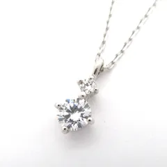 4℃(ヨンドシー) ネックレス美品  - K10WG×クリアのサムネイル
