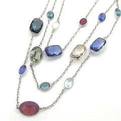 SWAROVSKI(スワロフスキー) ネックレス美品  - ライトブルー×ライトパープル×シルバーのサムネイル