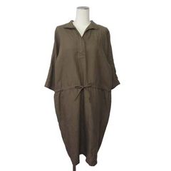 【超美品】ヨシエ イナバ 麻100%のシャツドレス ワンピース レキップヨシエイナバ 麻ワンピース - メルカリ