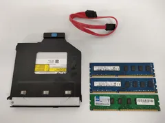 【ジャンクPCパーツセット】DDR3メモリ3枚 / スリム内蔵DVDドライブ / SATAケーブル 計5点　JM21403のサムネイル