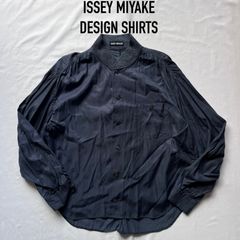ISSEY MIYAKE プリーツ 長袖シャツ ブラック - メルカリ