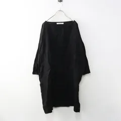 美品 フォグリネンワーク fog linen work リネンチュニック 無地 ブラック／トップス 七分袖 ワンピース【2400015046471】のサムネイル
